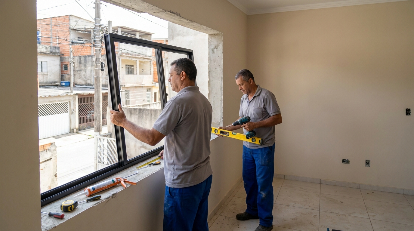 Esquadria de alumínio com vista para rua em Governador Valadares-MG
